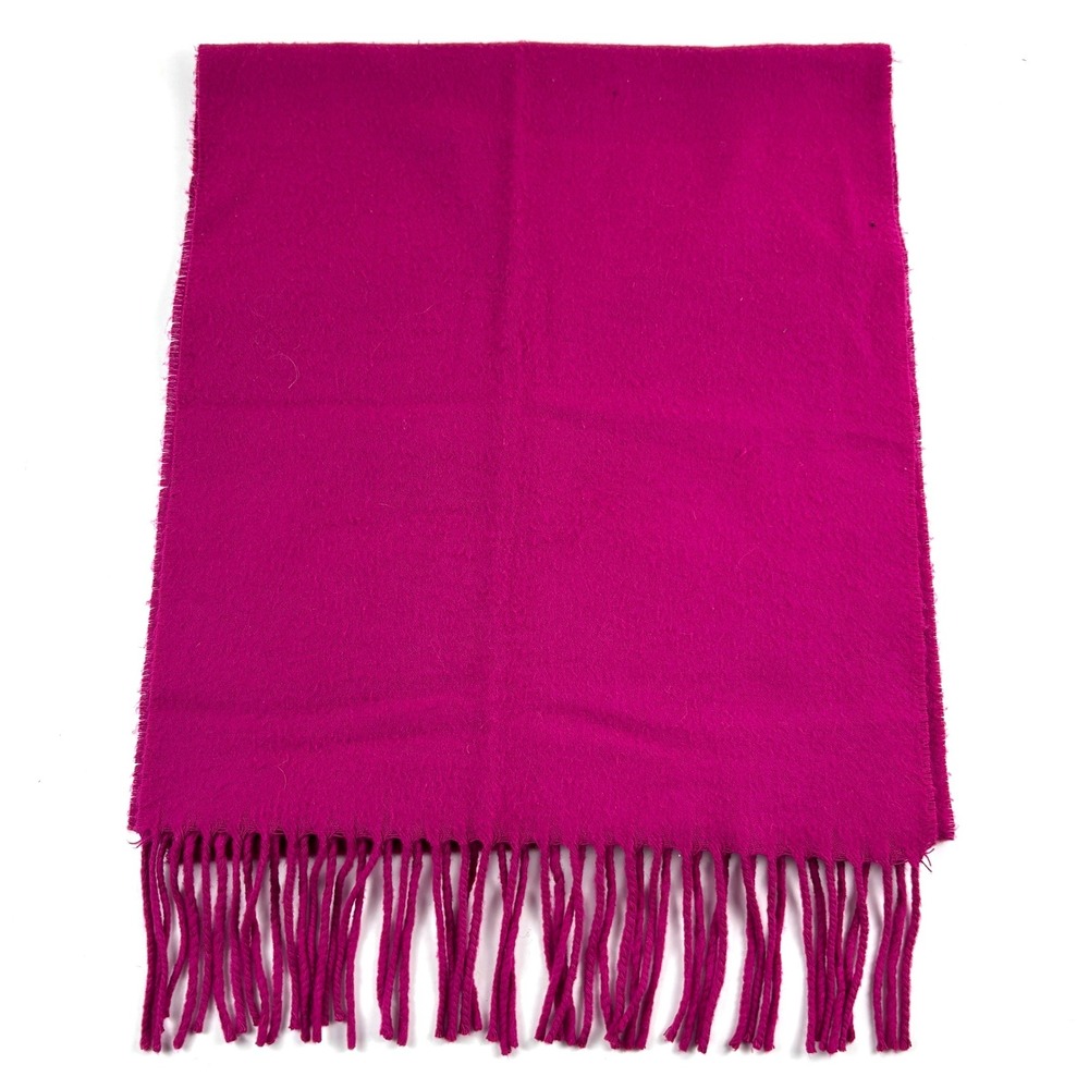 Cashmink Scarf Unisex OS Magenta Pink Made in Germany Fringe Soft Barbiecore
